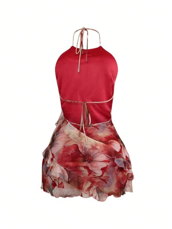 Robe mini sexy de fête avec volants aux hanches – Image 5