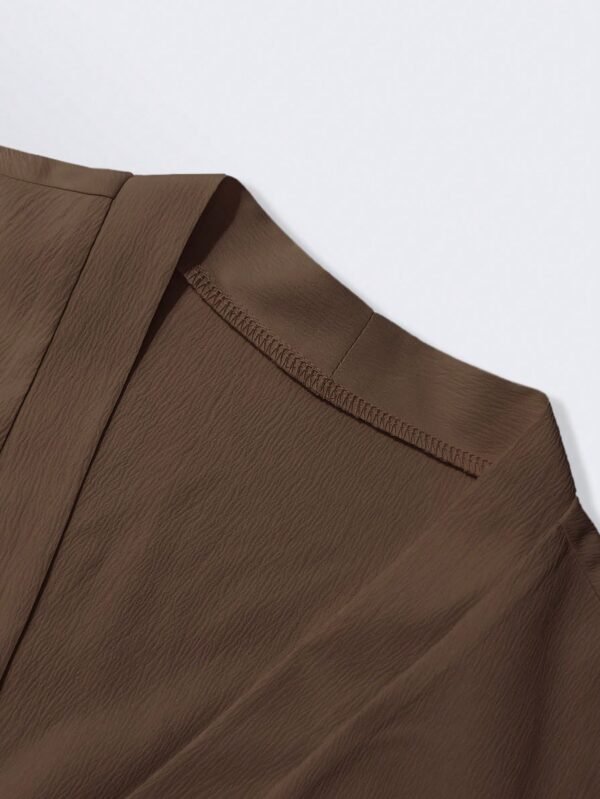 INAWLY Ensemble chemise nœud pantalon uni – Image 7