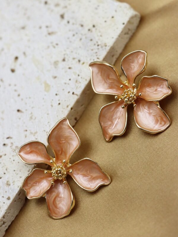 2 pièces boucles d'oreilles à fleurs roses rouges en goutte – Image 10