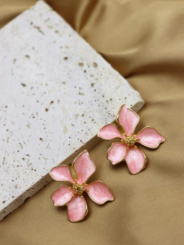 2 pièces boucles d'oreilles à fleurs roses rouges en goutte – Image 12