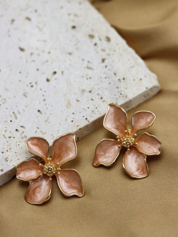 2 pièces boucles d'oreilles à fleurs roses rouges en goutte – Image 24