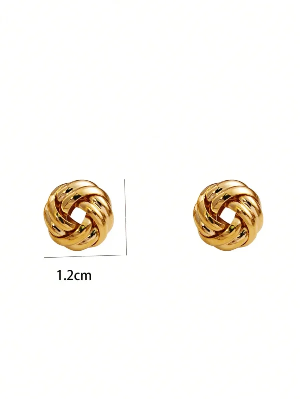 1 paire de boucles d'oreilles avec design tressé – Image 6