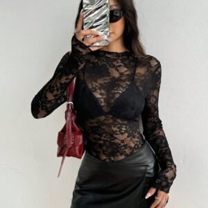 SHEINTallTop sexyTransparentDentelle
