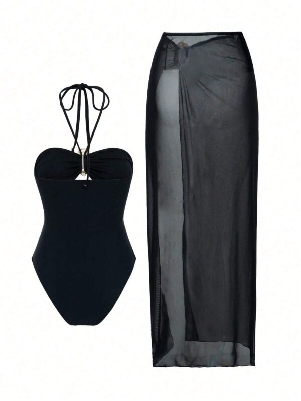 SHEIN Swim Curve Maillot une pièce avec cache-maillot – Image 2