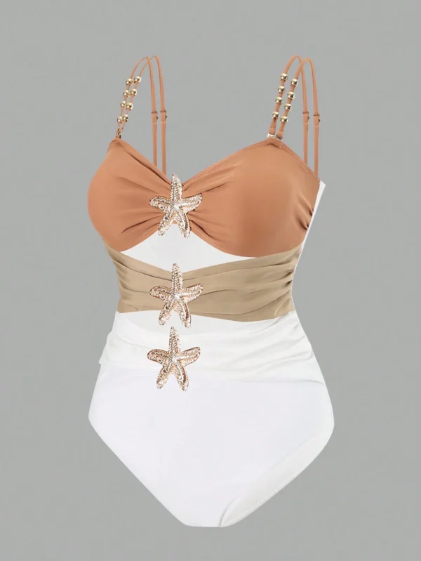 SHEIN Swim Curve Maillot une pièceDécoré métal – Image 3