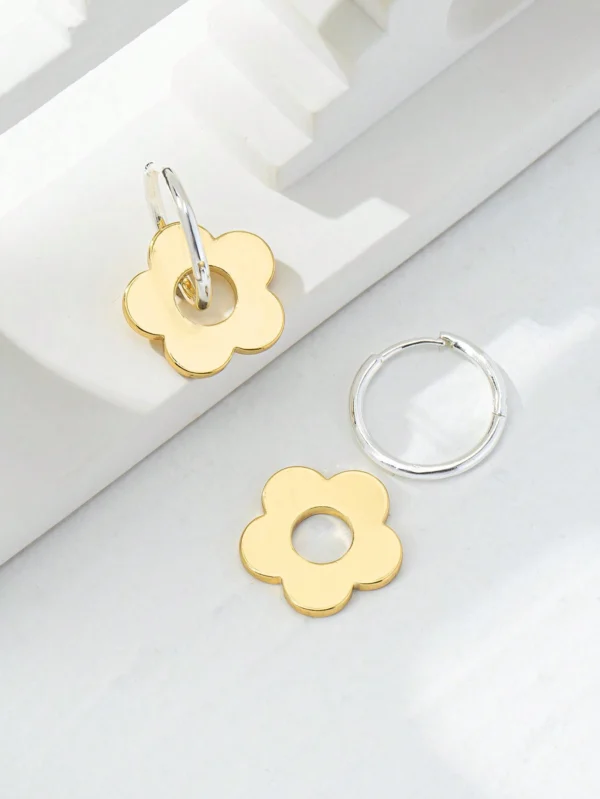 1 paire de boucles d'oreilles à fleurs géométriques – Image 23