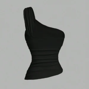 SHEIN MODTop bretelle uniqueDrapé noir