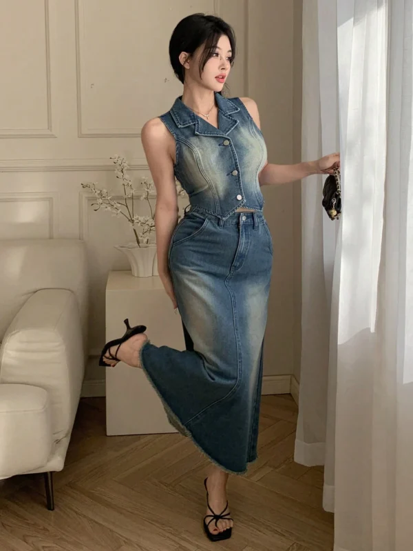 DAZY Ensemble veste en jean mini-jupe – Image 3