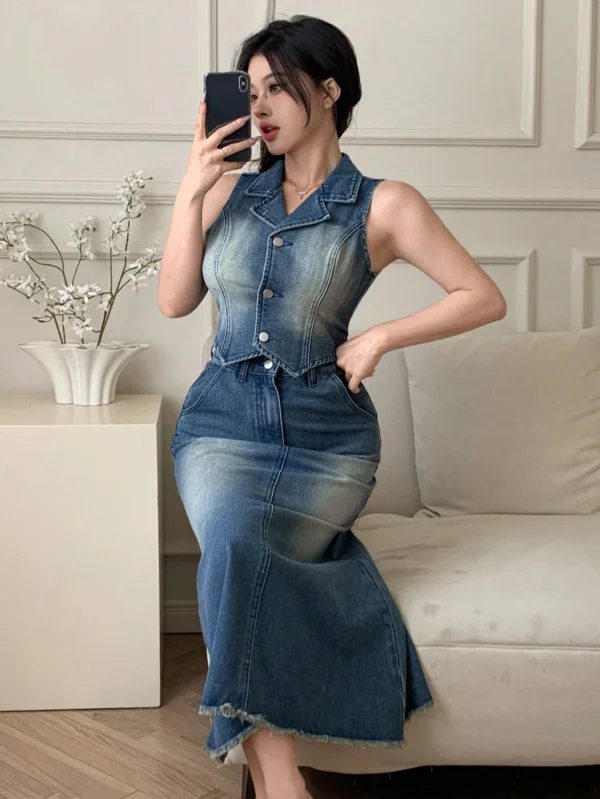 DAZY Ensemble veste en jean mini-jupe – Image 10