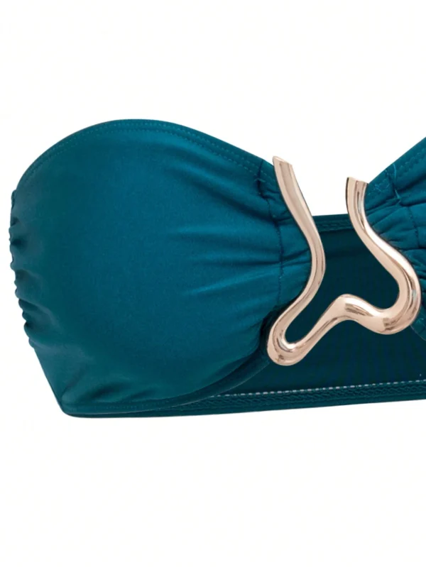 Swim Oasis Maillot 3 pièces bikini jupeDoré – Image 5