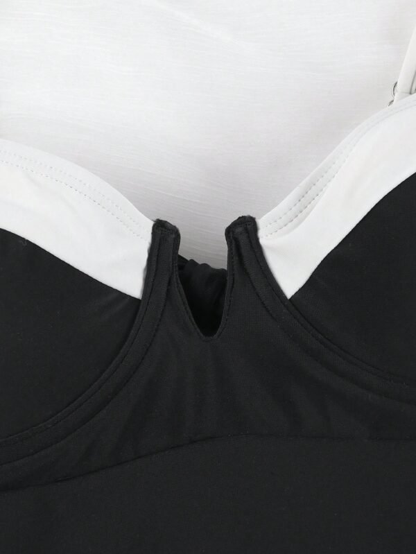 Maillot bain empiècement noir et blanc – Image 5