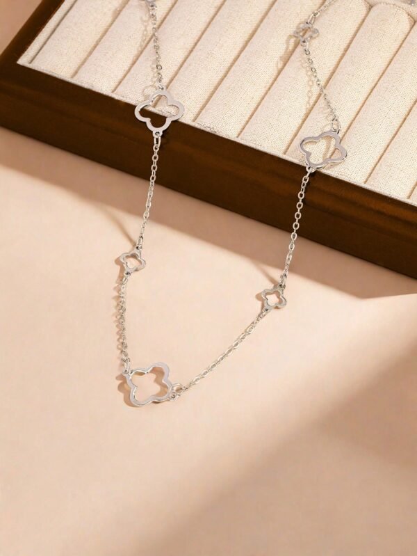 1 pièce Collier long creux en forme de trèfle – Image 15