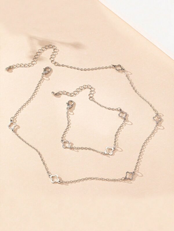 1 pièce Collier long creux en forme de trèfle – Image 11