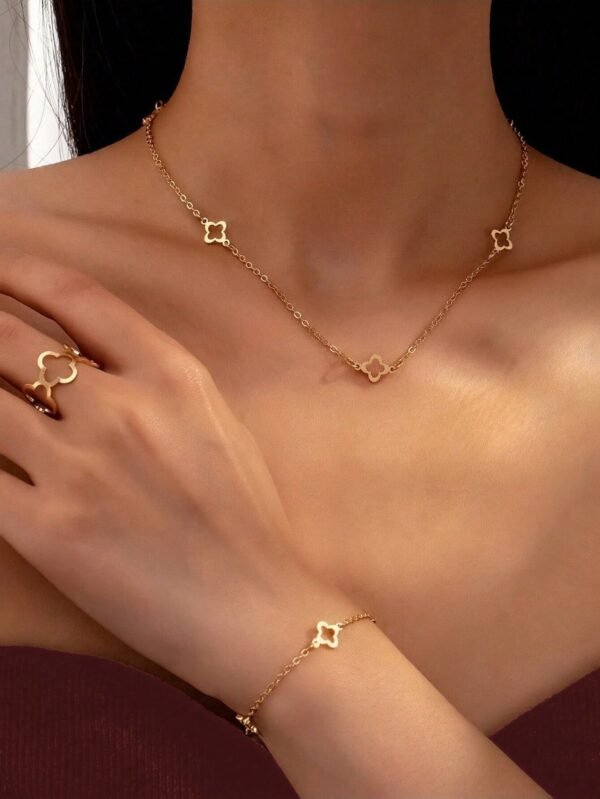1 pièce Collier long creux en forme de trèfle – Image 12