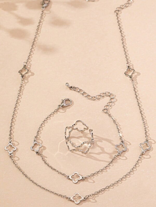 1 pièce Collier long creux en forme de trèfle – Image 14
