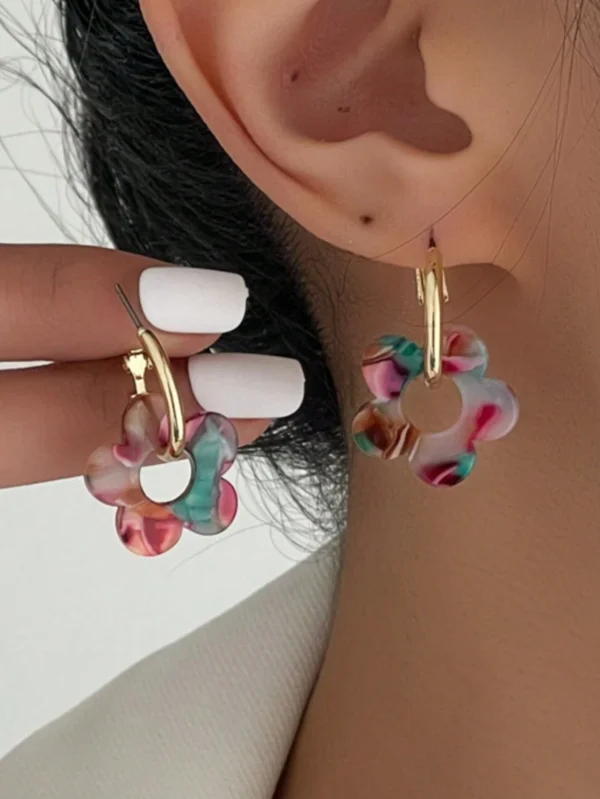 1 paire de boucles d'oreilles en acrylique creux – Image 7