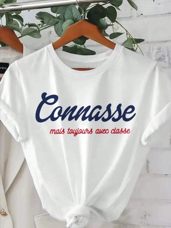 T-shirt à col rond, manches courtes
