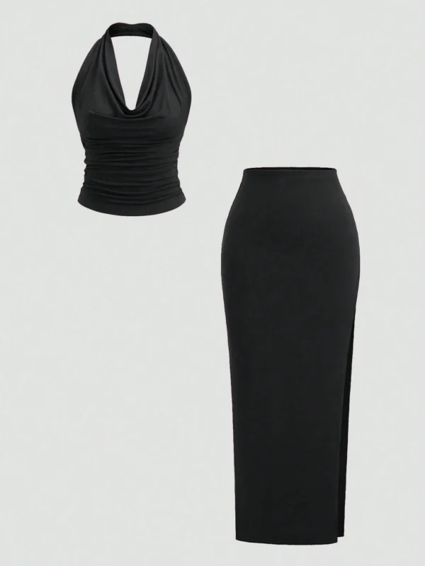 SHEIN MOOSTA Ensemble cropTop jupe