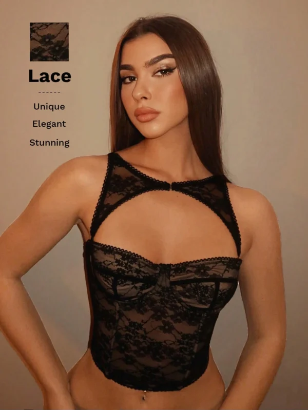 SHEIN BAE Top corset noir amovible pour festival de musique, tenue de concert – Image 6
