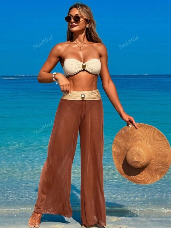Maillot 3 piècesTopTube bikini avec accessoires métal – Image 5