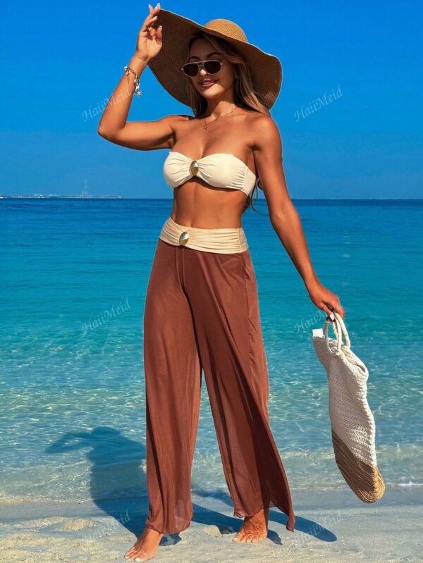 Maillot 3 piècesTopTube bikini avec accessoires métal – Image 2