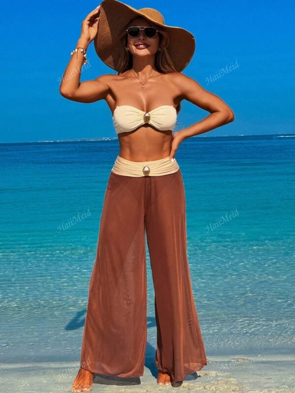 Maillot 3 piècesTopTube bikini avec accessoires métal – Image 3