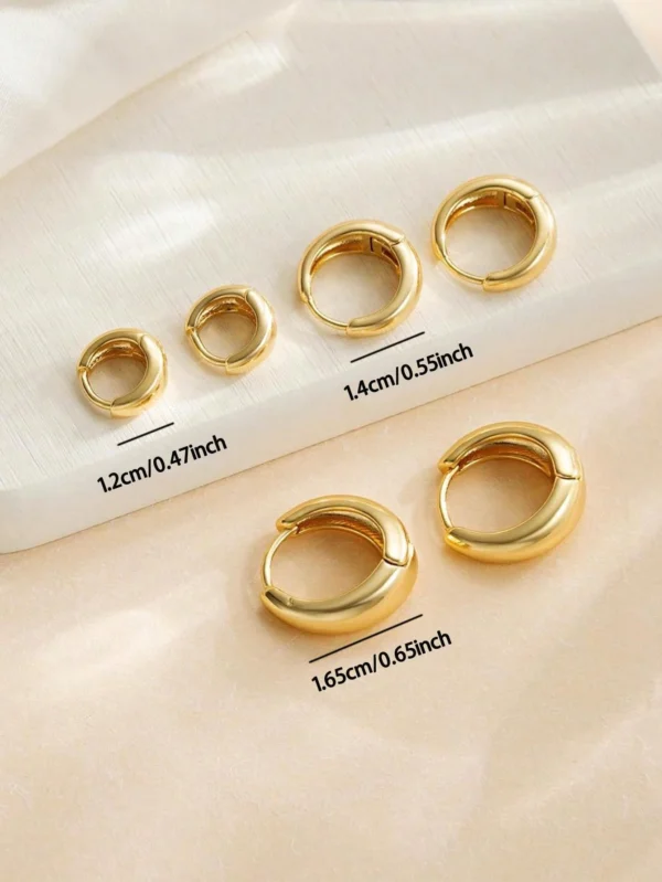 6 pièces Ensemble de boucles d'oreilles créoles rondes – Image 5