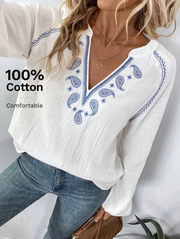 SHEIN LUNE Blouse bohème avec épaulesTombantes