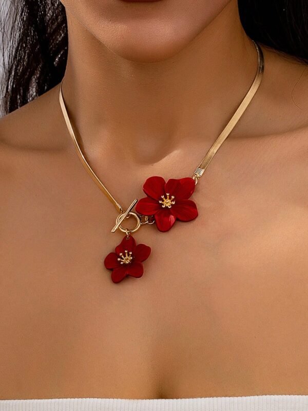 1 pièce Pendentif de collieravec un design floral – Image 4