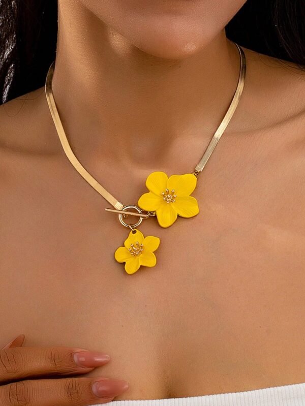 1 pièce Pendentif de collieravec un design floral – Image 3