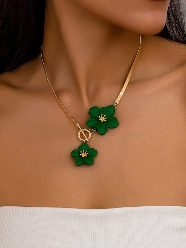 1 pièce Pendentif de collieravec un design floral – Image 5