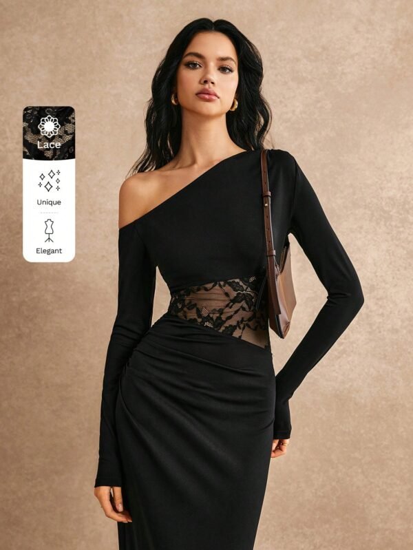 Poéselle Robe élégante avec un épaule oblique – Image 7