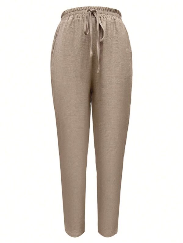 Pantalon casual minimalisteDe couleur unie – Image 4