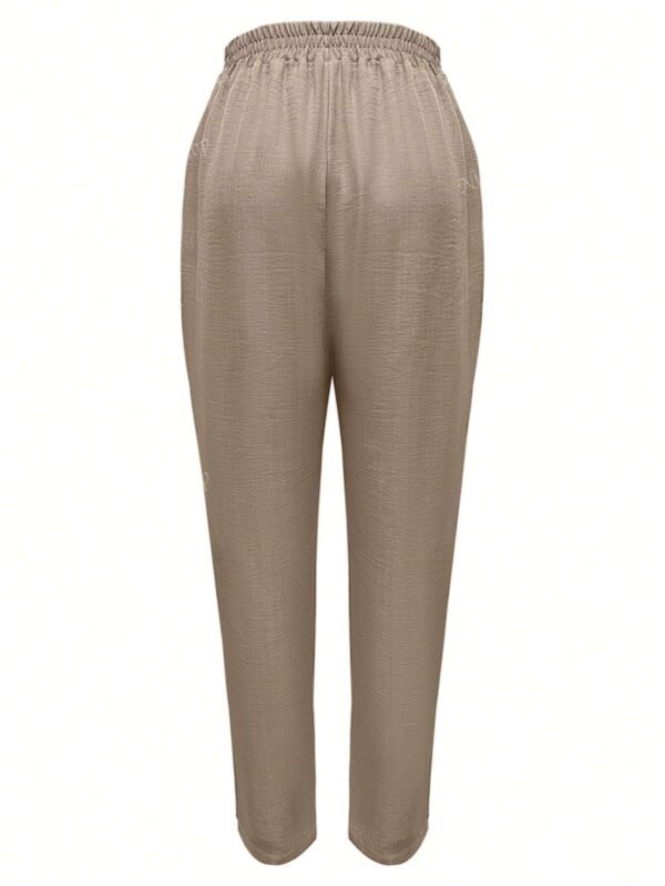 Pantalon casual minimalisteDe couleur unie – Image 2