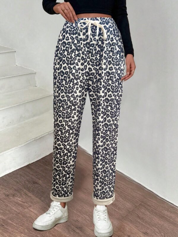 INAWLY Pantalon léopard nœud poche – Image 3