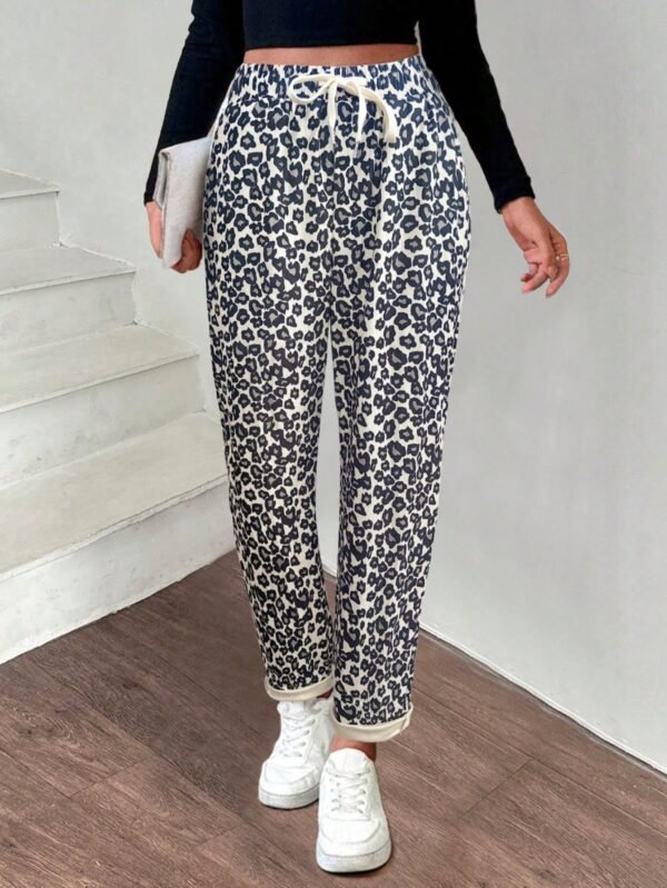 INAWLY Pantalon léopard nœud poche – Image 4