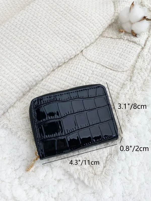 Portefeuille zip relief pierre format compact – Image 4