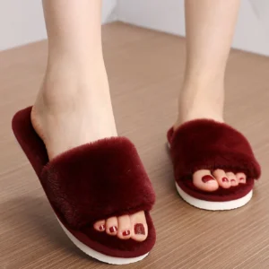 Pantoufles chambre vin rouge minimalistes duvets