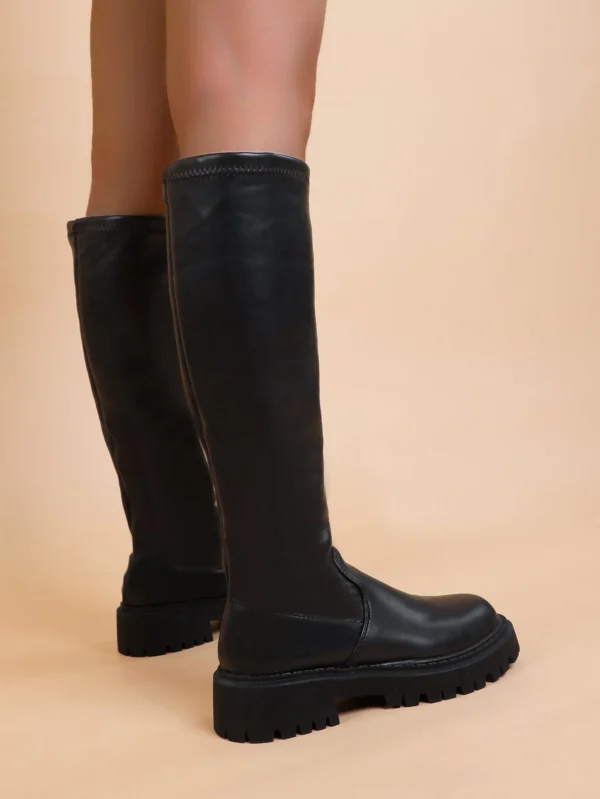 Bottes combat plates noir piqûre – Image 3