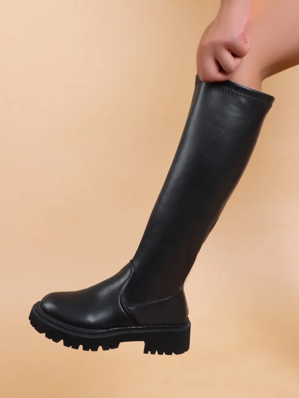 Bottes combat plates noir piqûre – Image 4