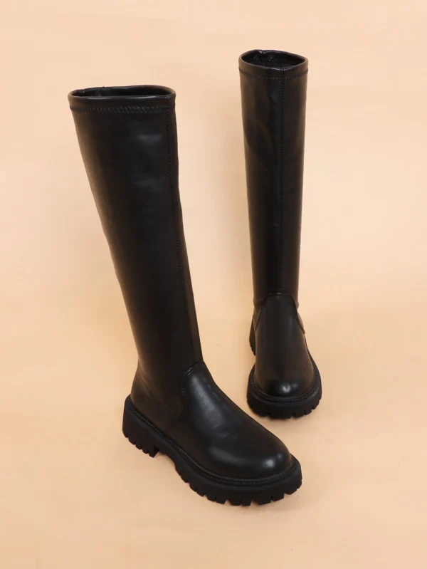 Bottes combat plates noir piqûre – Image 5
