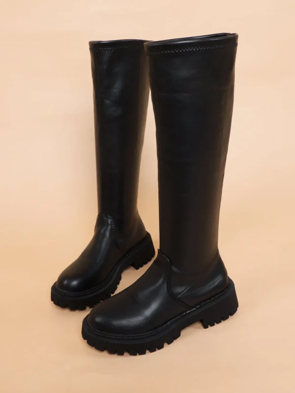 Bottes combat plates noir piqûre – Image 6