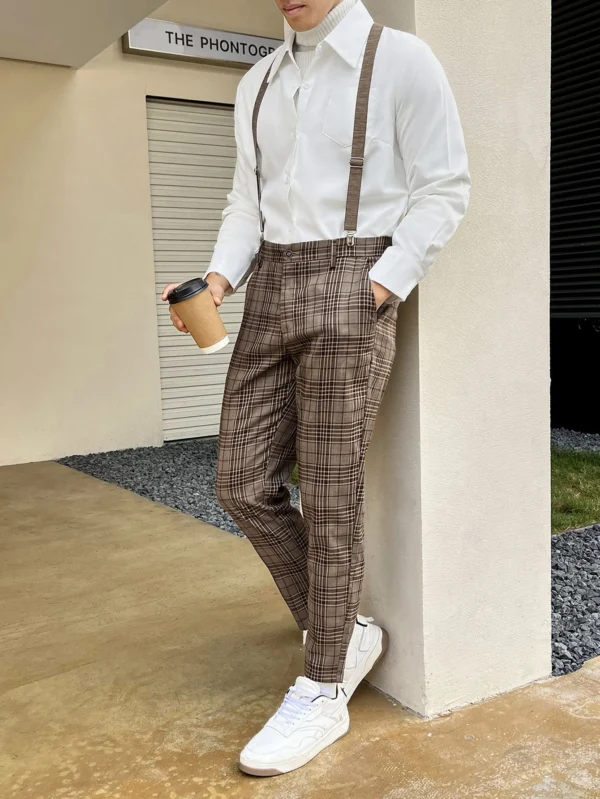 Manfinity Bizformal Pantalon carreaux bretelles – Image 5