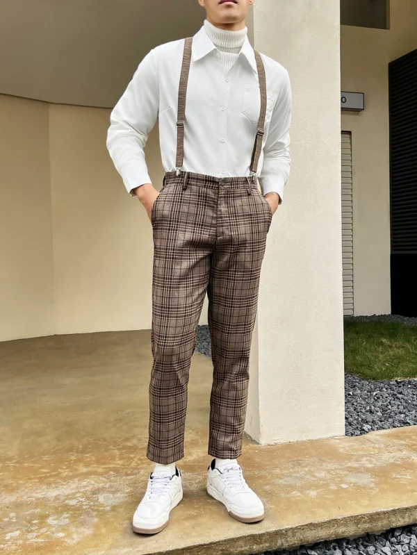 Manfinity Bizformal Pantalon carreaux bretelles – Image 3