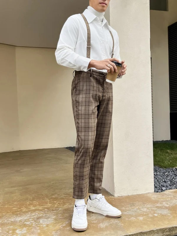Manfinity Bizformal Pantalon carreaux bretelles – Image 4