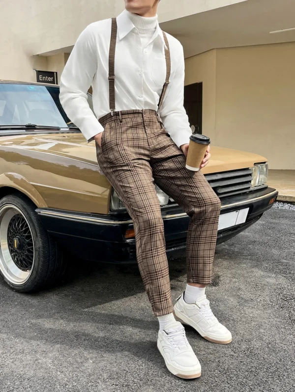 Manfinity Bizformal Pantalon carreaux bretelles