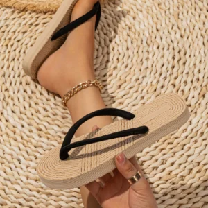 Femme Tongs minimaliste noire