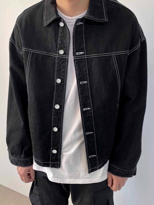 DAZY Homme Veste coton épaule tombante – Image 4
