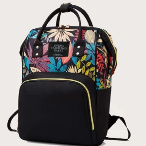 Sac à dos grande capacité motif feuilles