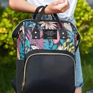 Sac à dos grande capacité motif feuilles